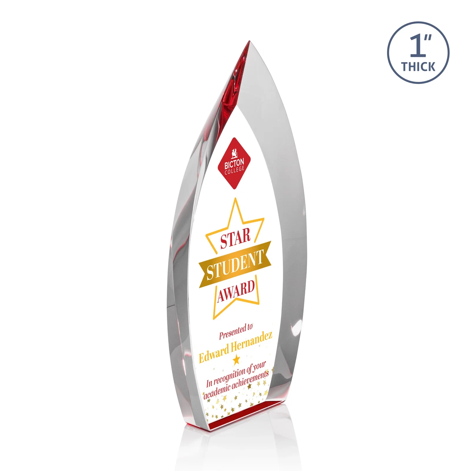 Promotional Optical Crystal Arrowhead Award With Color-Accent Base, awards for donor appreciation