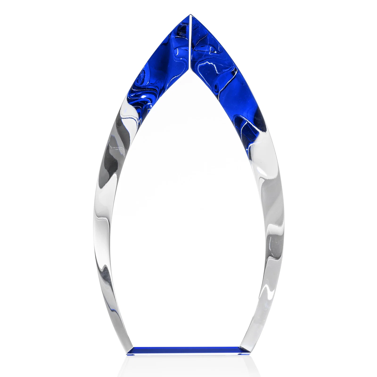 Branded Optical Crystal Arrowhead Award With Color-Accent Base, awards for employee recognition
