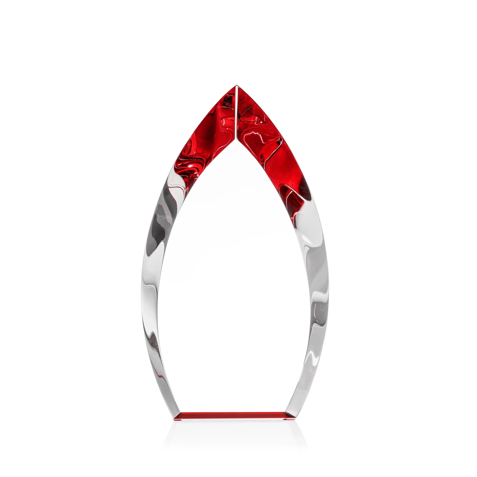 Branded Optical Crystal Arrowhead Award With Color-Accent Base, awards for corporate award ceremonies