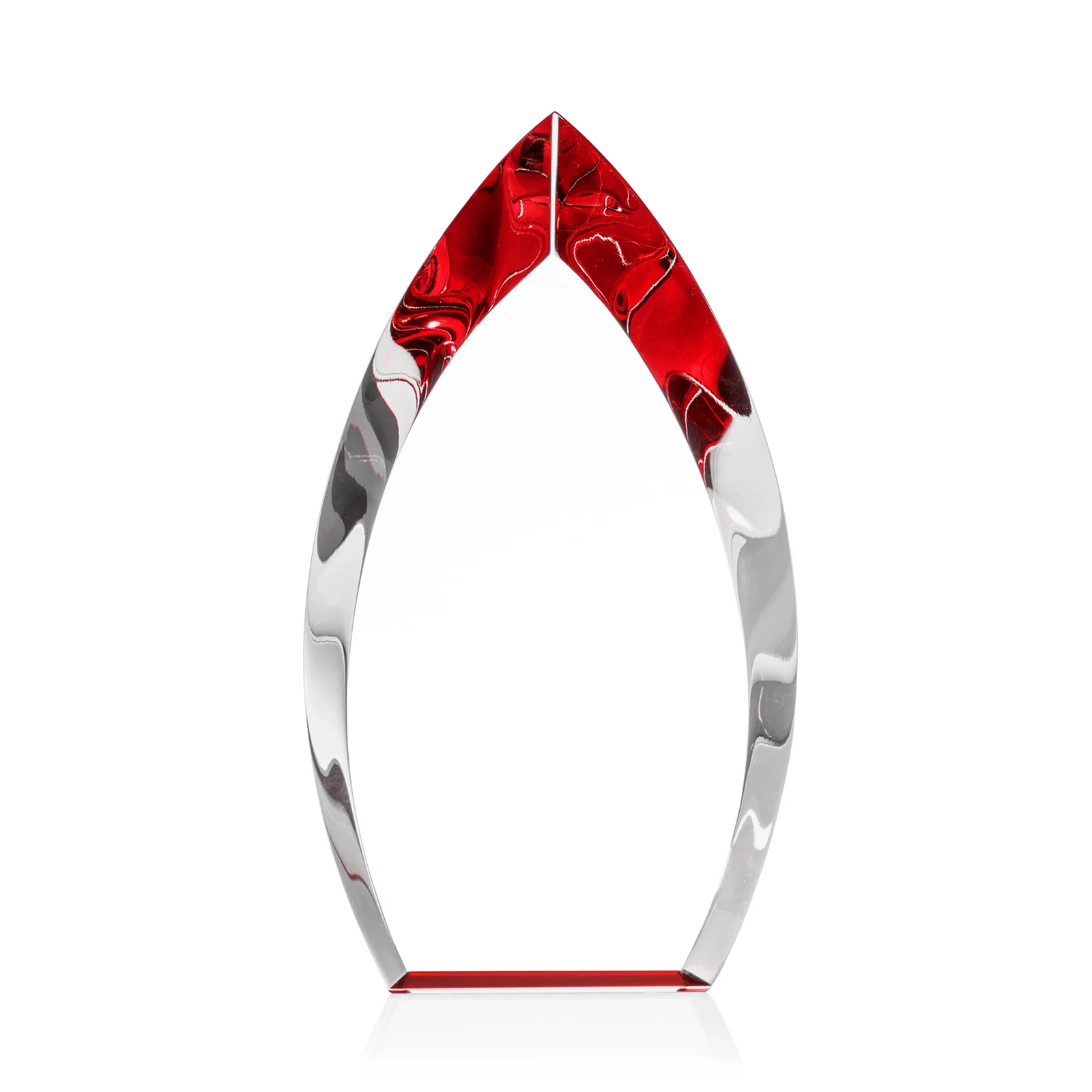 Branded Optical Crystal Arrowhead Award With Color-Accent Base, awards for service anniversary gifts
