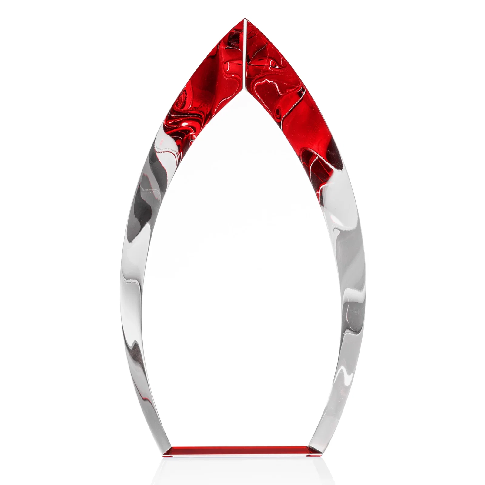 Branded Optical Crystal Arrowhead Award With Color-Accent Base, awards for sales achievement awards