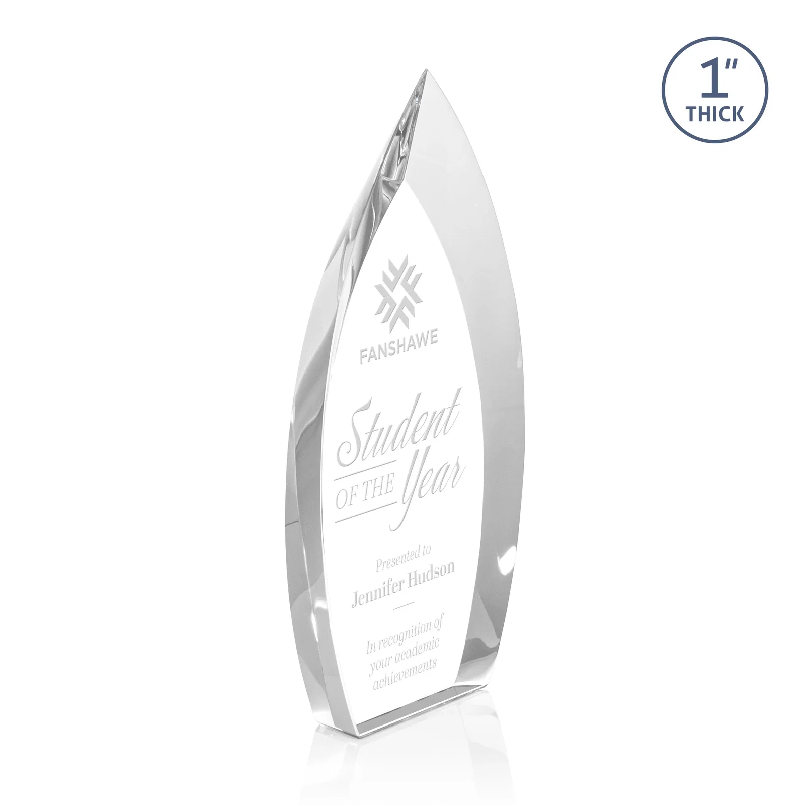 Custom Optical Crystal Arrowhead Award With Color-Accent Base, awards for retirement presentations