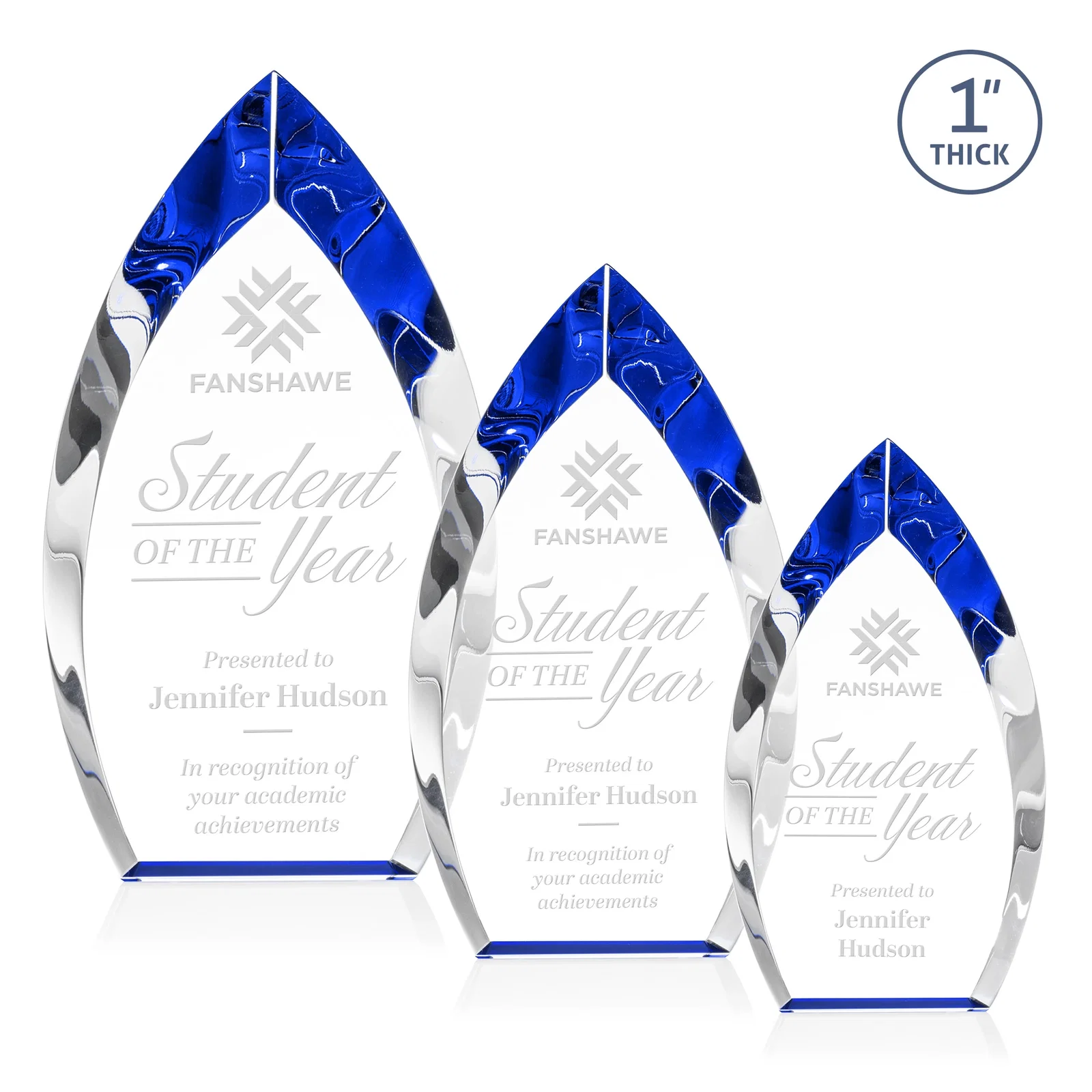 Custom Optical Crystal Arrowhead Award With Color-Accent Base, awards for donor appreciation