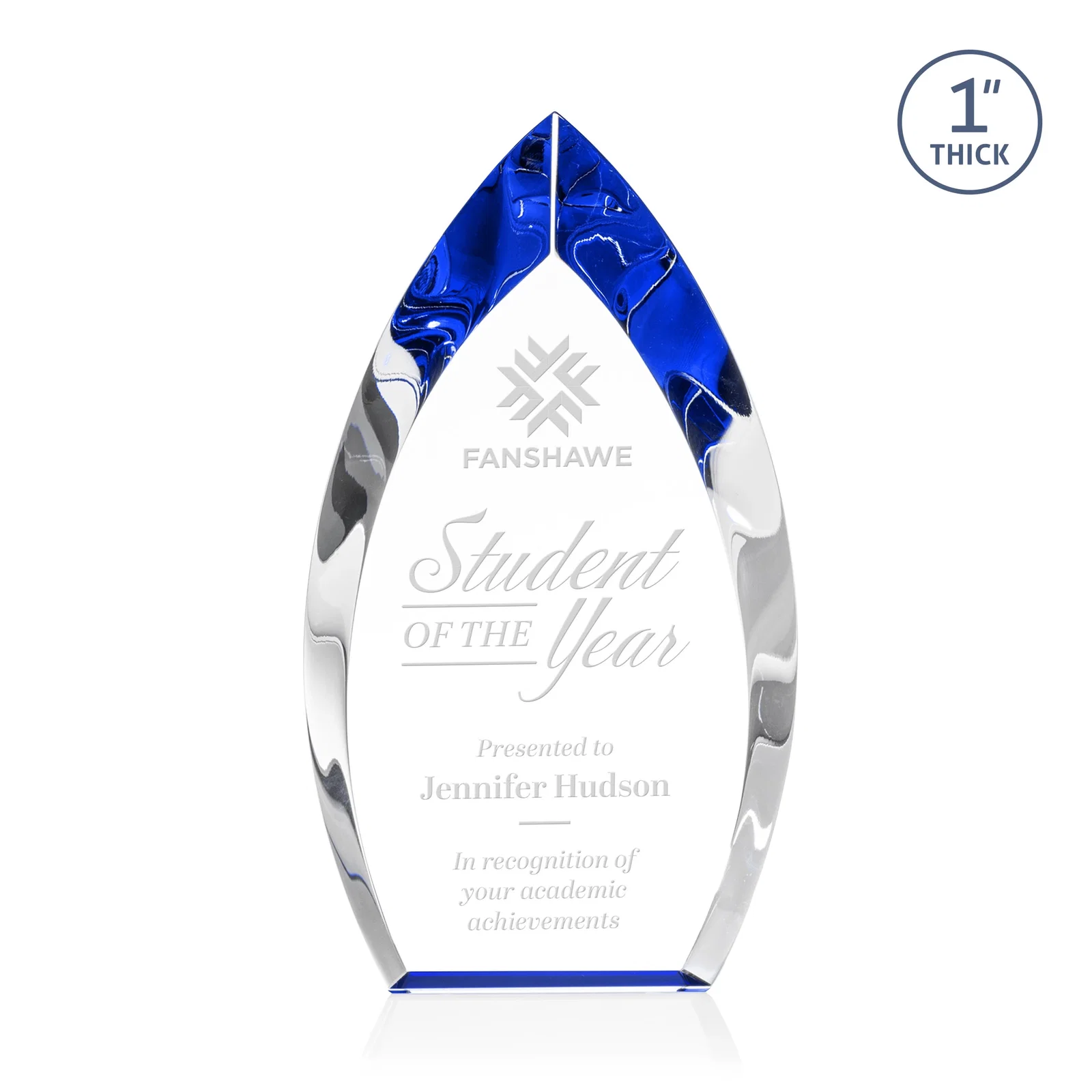Custom Optical Crystal Arrowhead Award With Color-Accent Base, awards for safety achievement programs
