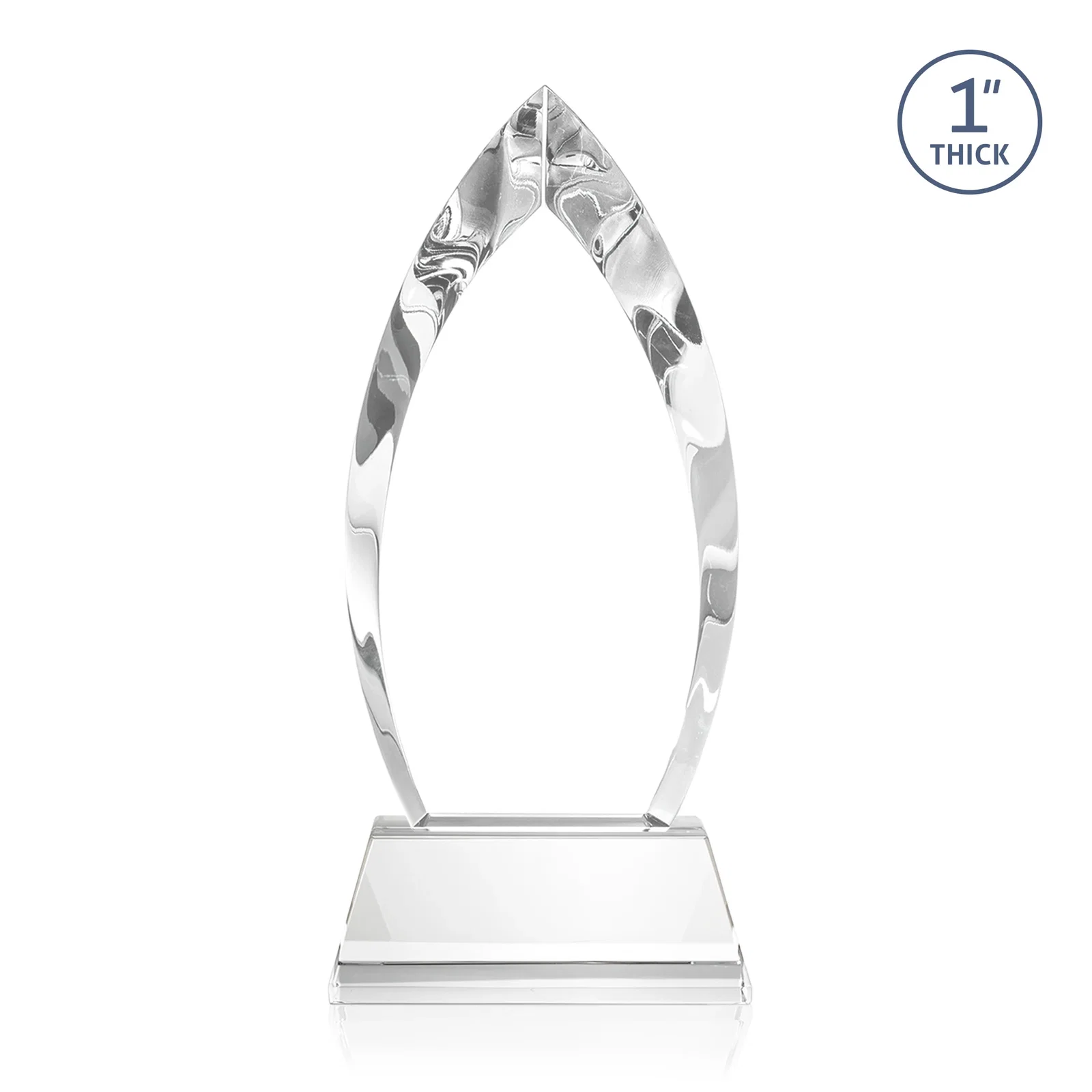 Custom Optical Crystal Arrowhead Award with Base-Line Etch on Tapered Base, awards, with your logo for team milestone celebrations