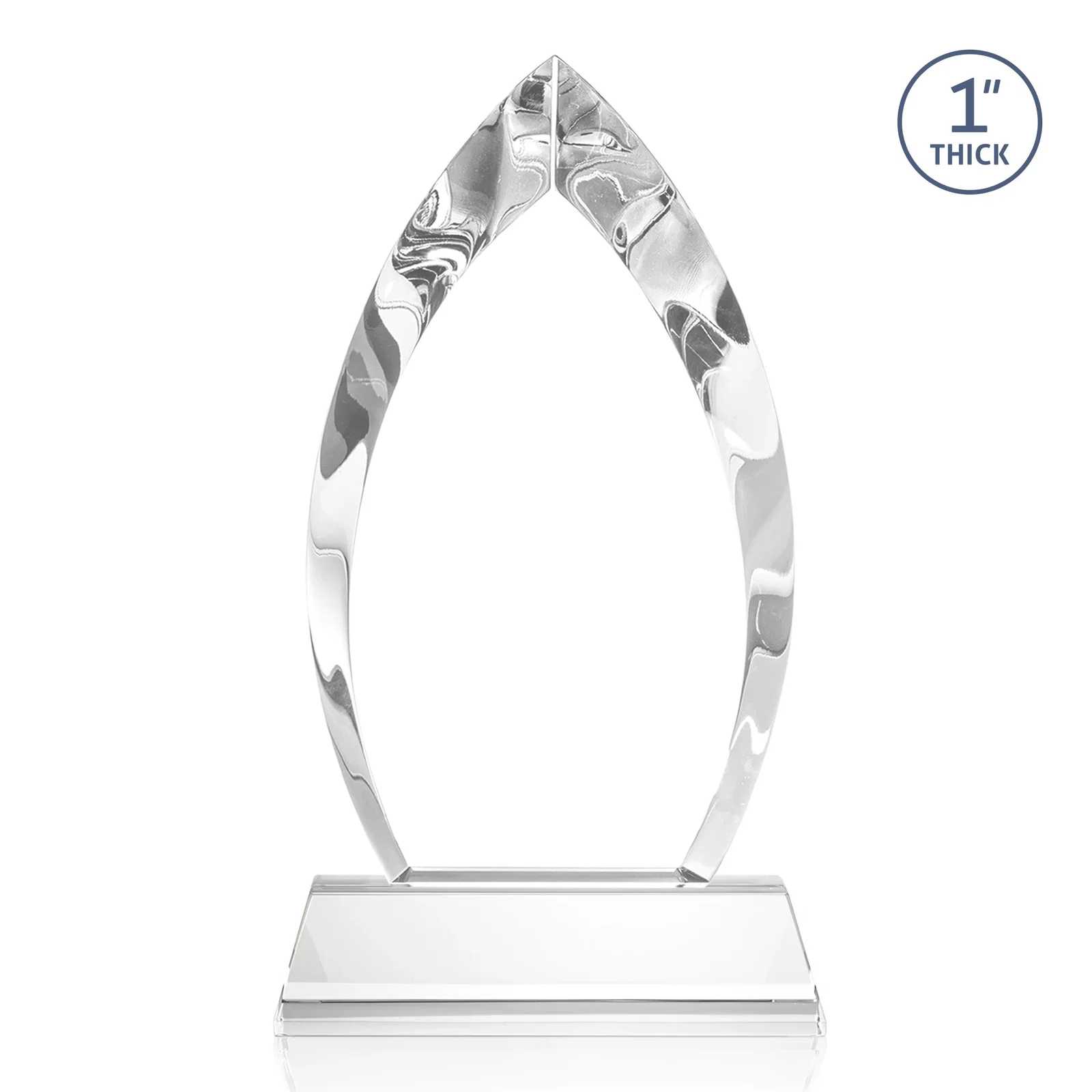 Custom Optical Crystal Arrowhead Award with Base-Line Etch on Tapered Base, awards, with your logo for donor appreciation