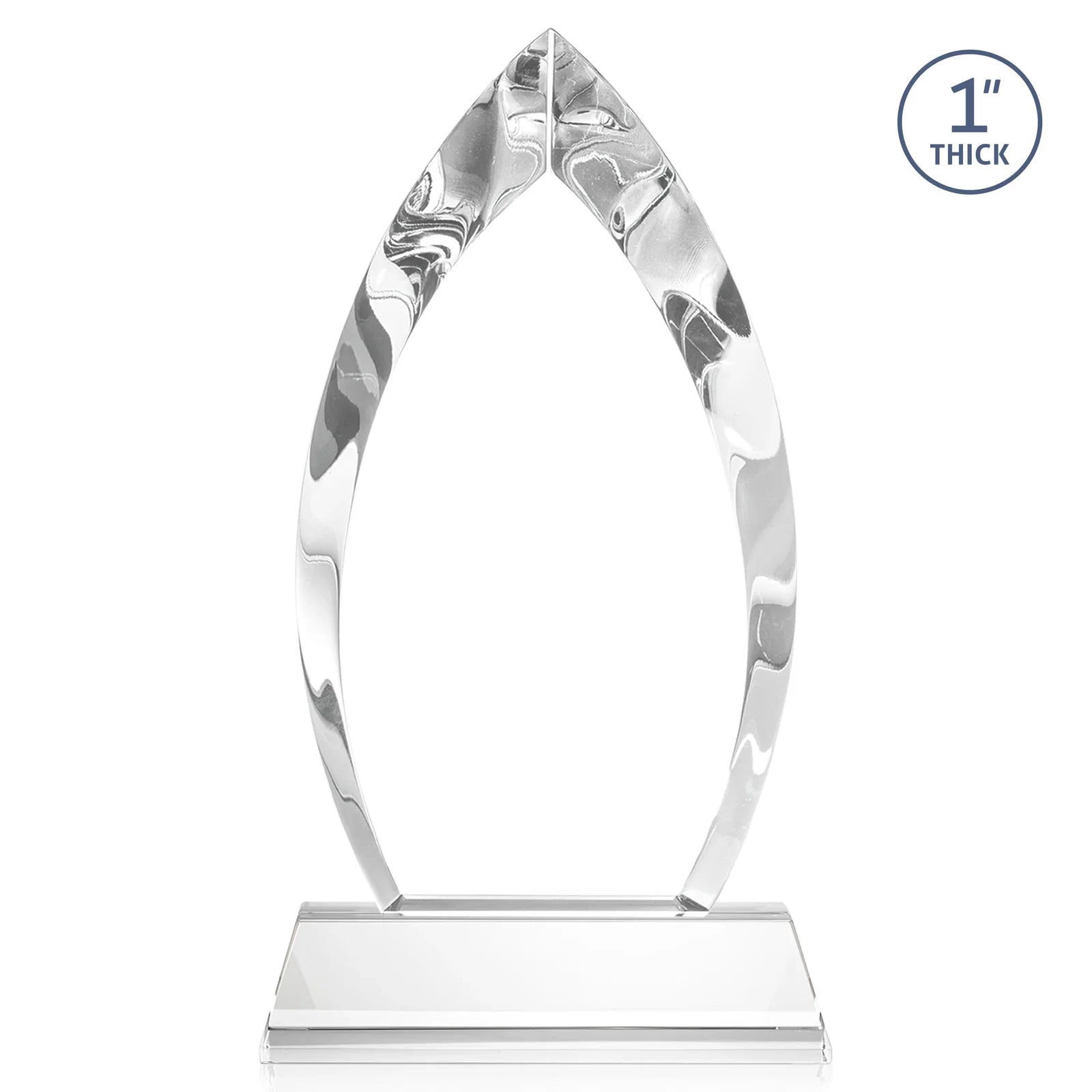 Custom Optical Crystal Arrowhead Award with Base-Line Etch on Tapered Base, awards, with your logo for graduation ceremonies