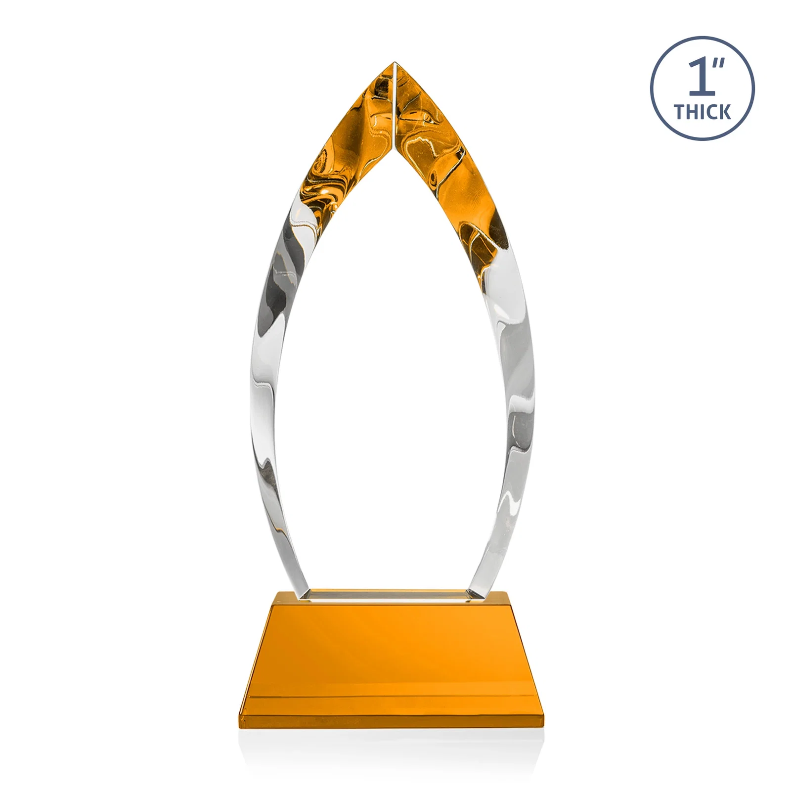 Custom Optical Crystal Arrowhead Award with Base-Line Etch on Tapered Base, awards, with your logo for safety achievement programs