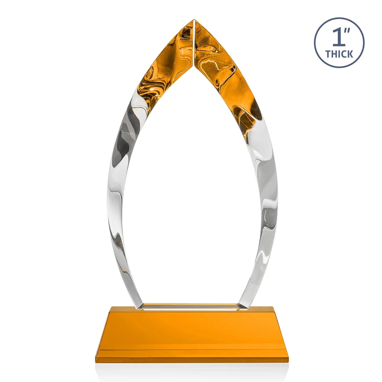 Custom Optical Crystal Arrowhead Award with Base-Line Etch on Tapered Base, awards, with your logo for volunteer appreciation