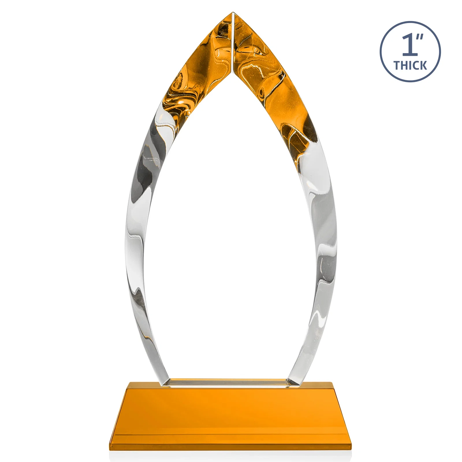 Custom Optical Crystal Arrowhead Award with Base-Line Etch on Tapered Base, awards, with your logo for dealer and partner awards