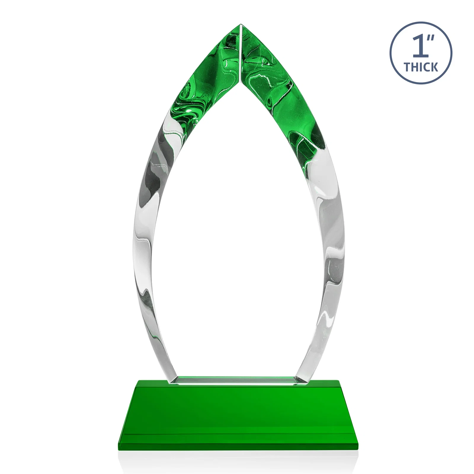 Personalized Optical Crystal Arrowhead Award with Base-Line Etch on Tapered Base, awards, with your logo for employee recognition
