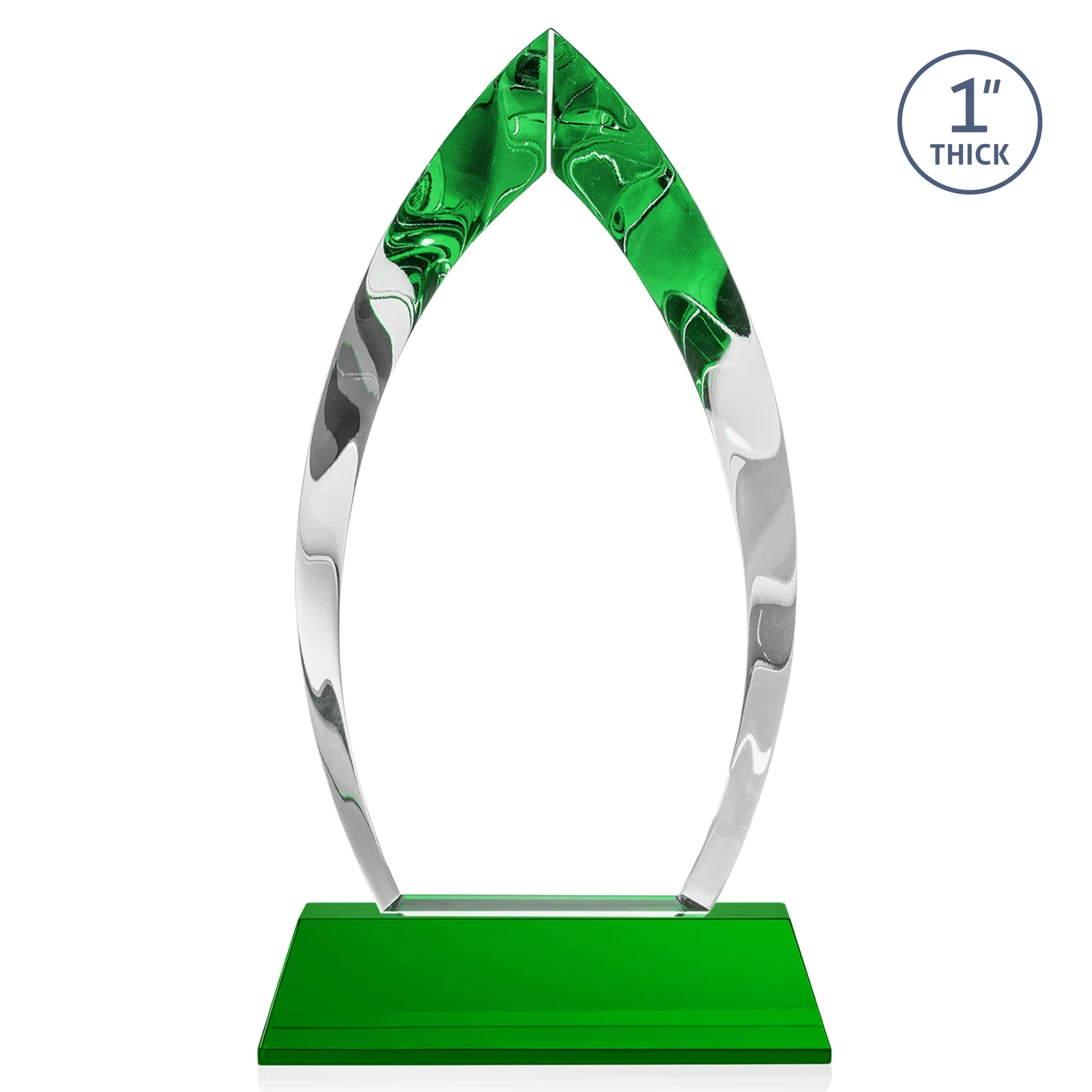 Personalized Optical Crystal Arrowhead Award with Base-Line Etch on Tapered Base, awards, with your logo for corporate award ceremonies
