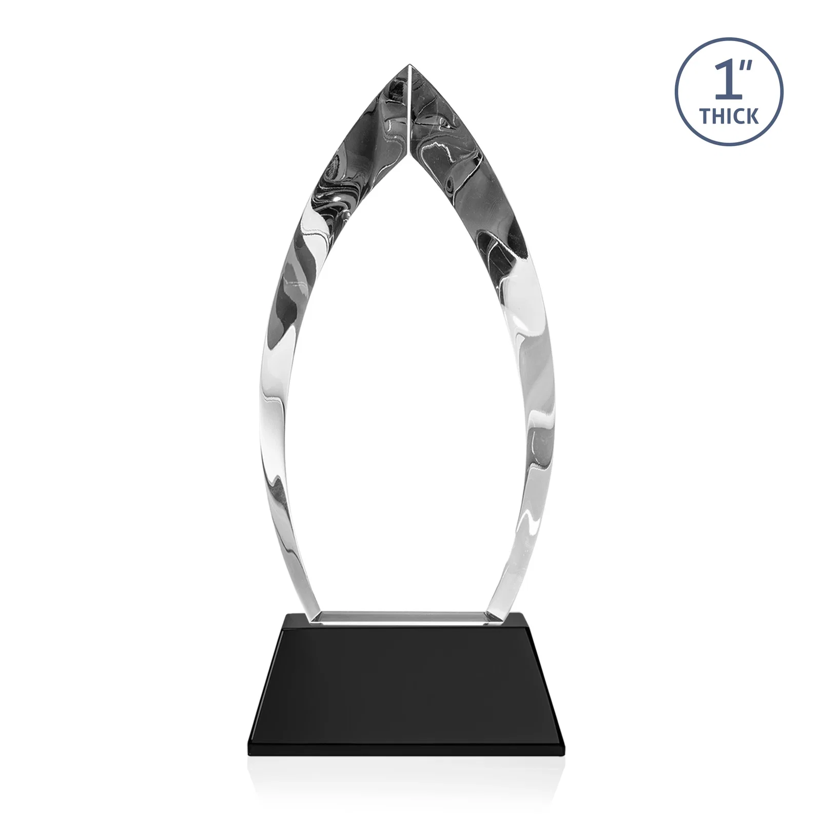Personalized Optical Crystal Arrowhead Award with Base-Line Etch on Tapered Base, awards, with your logo for service anniversary gifts
