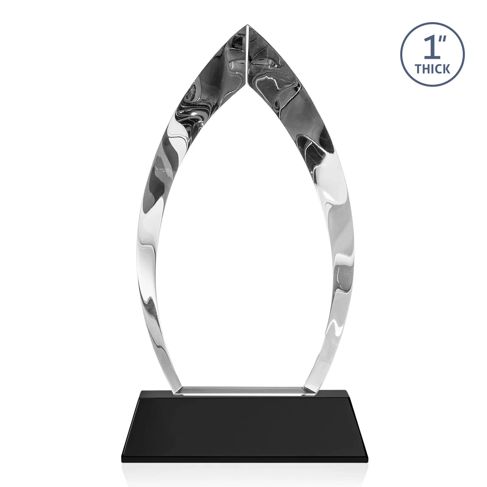 Personalized Optical Crystal Arrowhead Award with Base-Line Etch on Tapered Base, awards, with your logo for sales achievement awards
