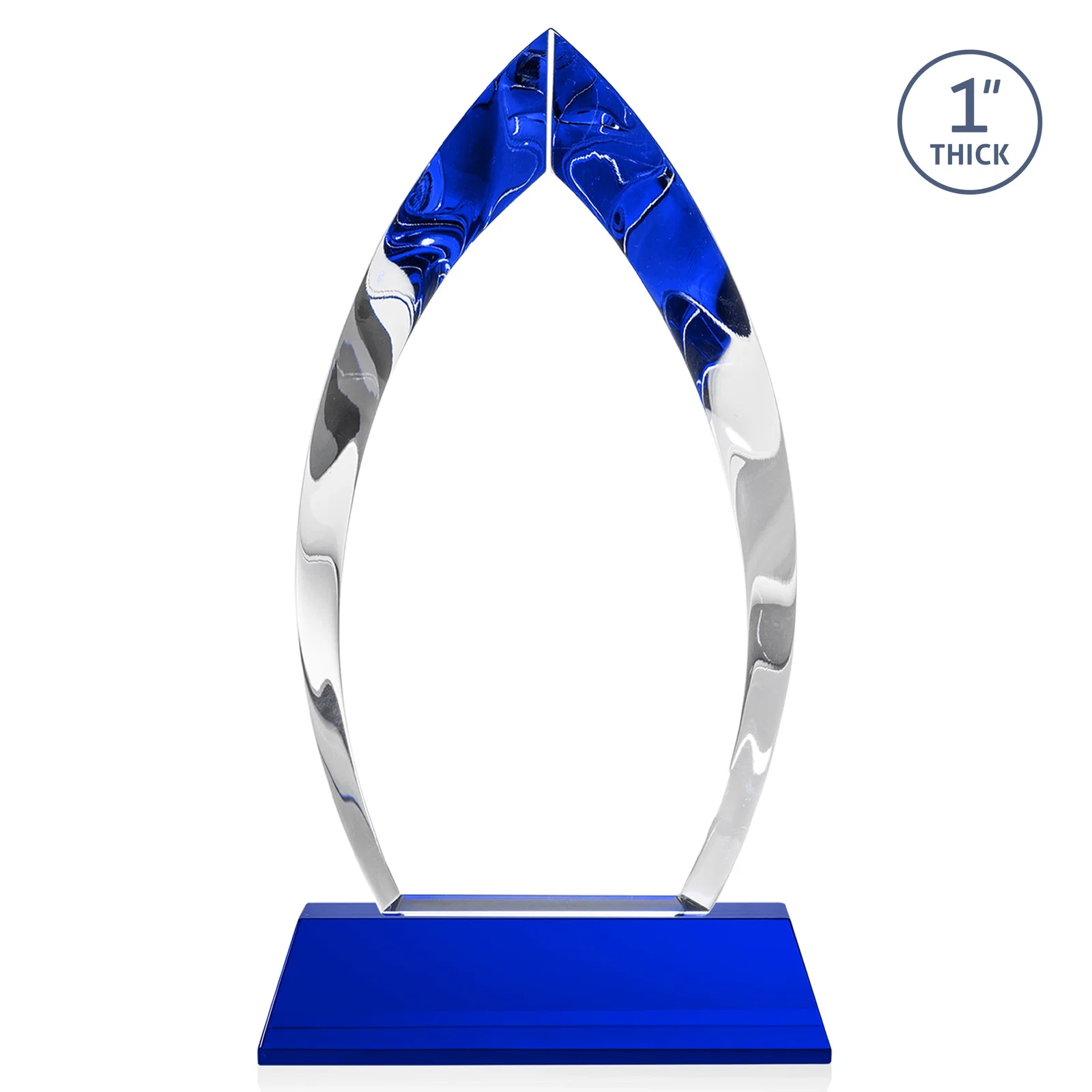 Personalized Optical Crystal Arrowhead Award with Base-Line Etch on Tapered Base, awards, with your logo for graduation ceremonies