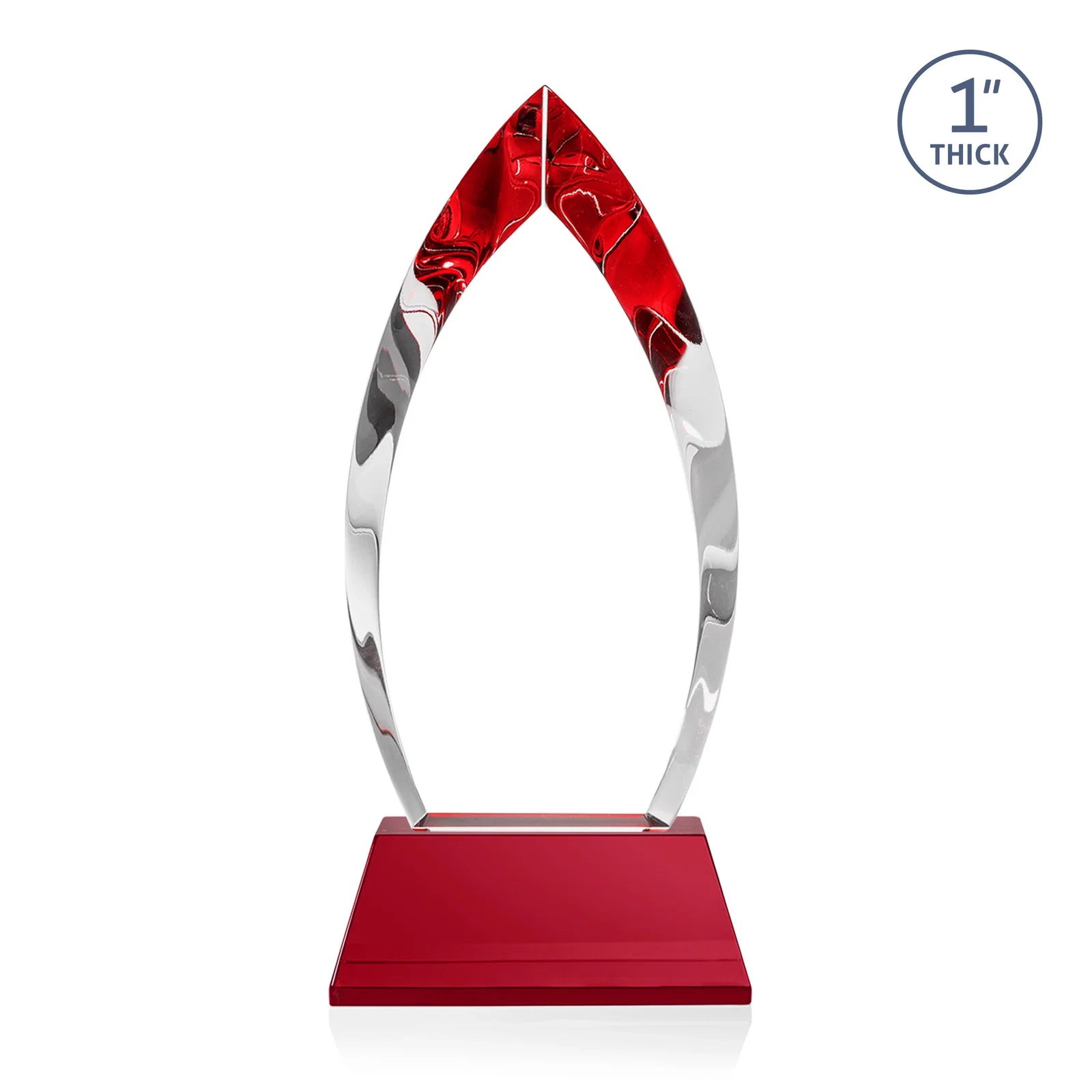Personalized Optical Crystal Arrowhead Award with Base-Line Etch on Tapered Base, awards, with your logo for safety achievement programs