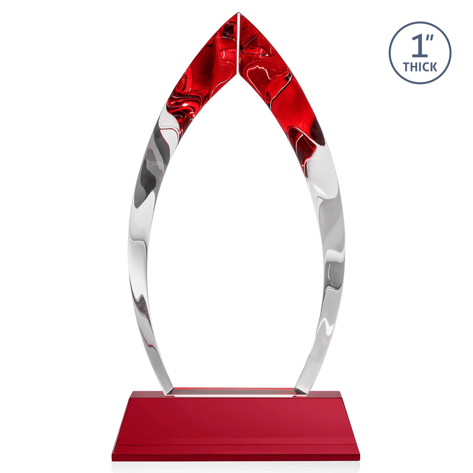 Personalized Optical Crystal Arrowhead Award with Base-Line Etch on Tapered Base, awards, with your logo for dealer and partner awards