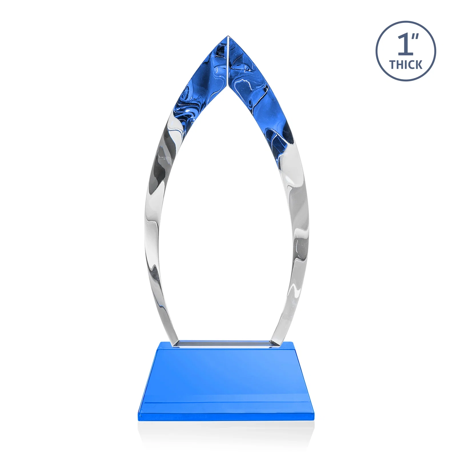 Personalized Optical Crystal Arrowhead Award with Base-Line Etch on Tapered Base, awards, with your logo for company anniversary events