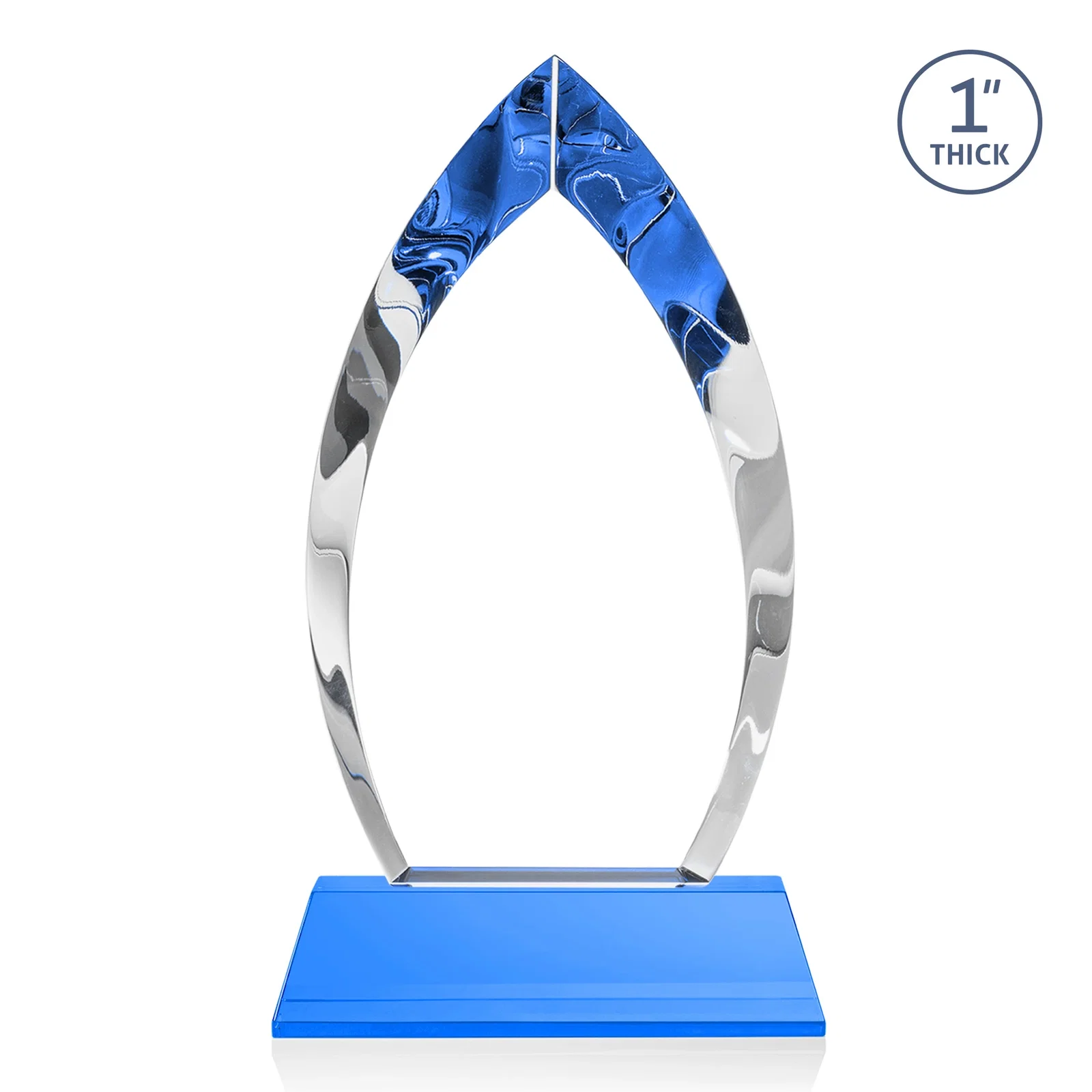 Promotional Optical Crystal Arrowhead Award with Base-Line Etch on Tapered Base, awards, with your logo for employee recognition