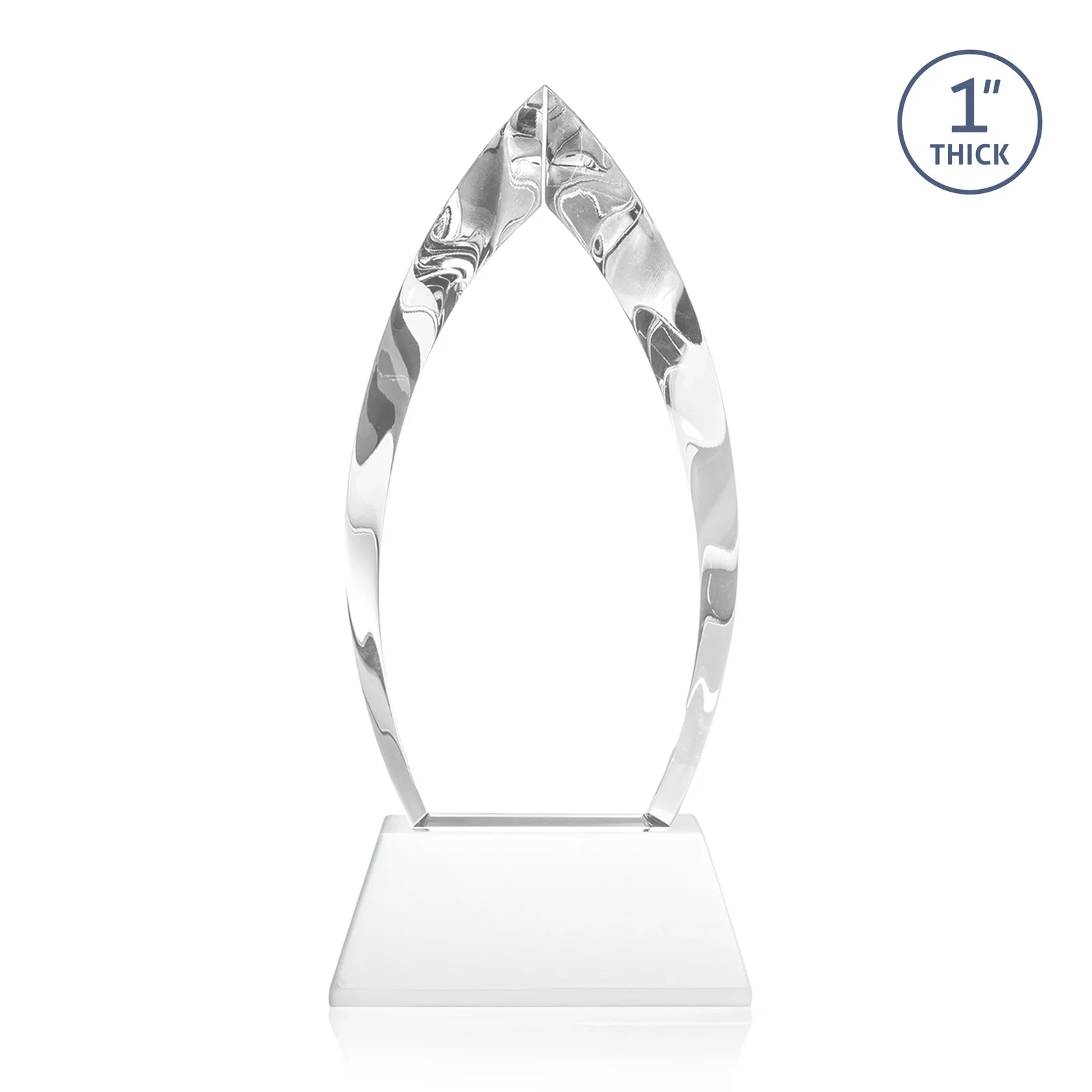 Promotional Optical Crystal Arrowhead Award with Base-Line Etch on Tapered Base, awards, with your logo for service anniversary gifts