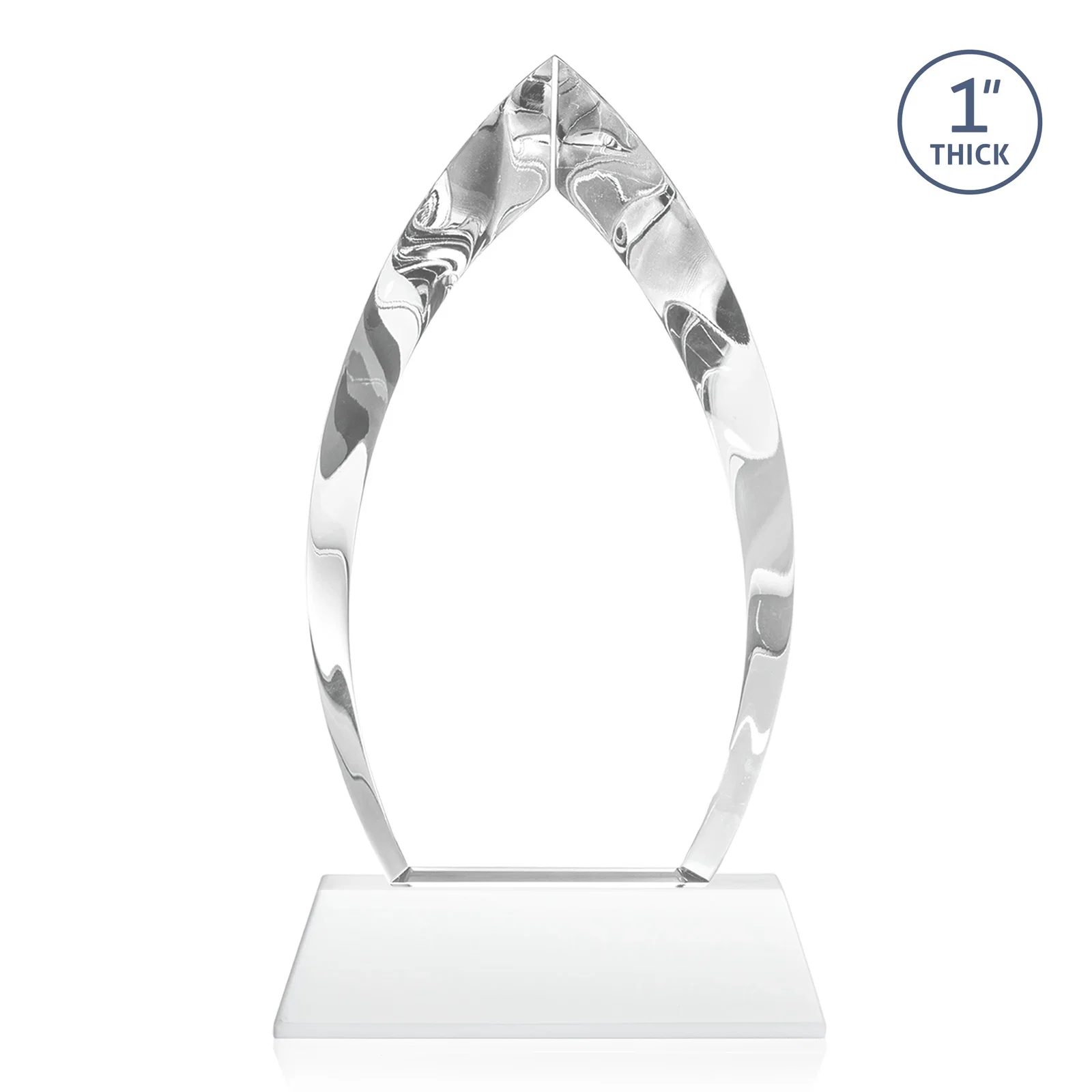 Promotional Optical Crystal Arrowhead Award with Base-Line Etch on Tapered Base, awards, with your logo for sales achievement awards