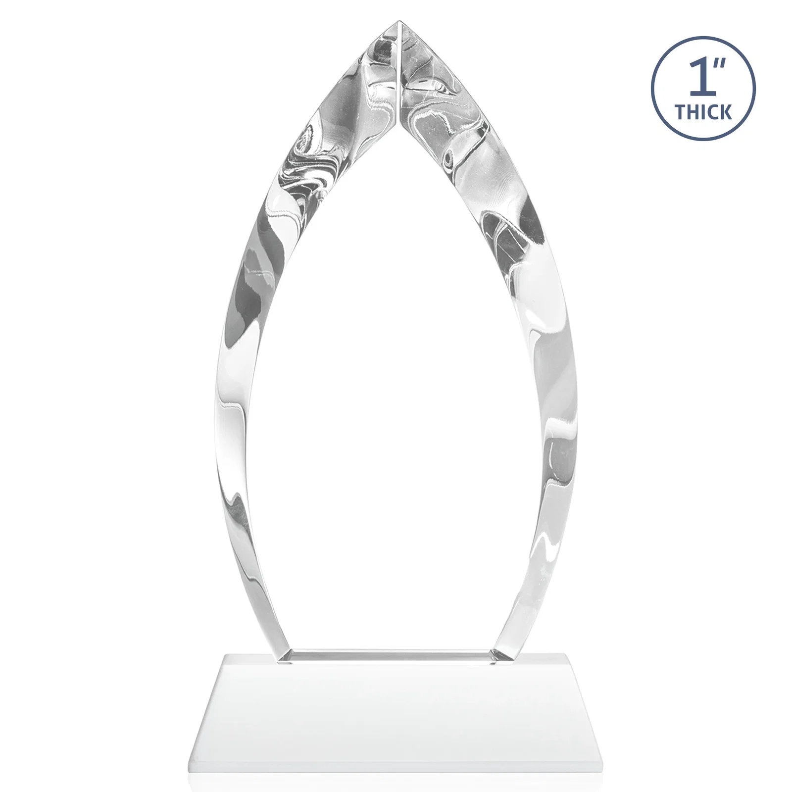 Promotional Optical Crystal Arrowhead Award with Base-Line Etch on Tapered Base, awards, with your logo for retirement presentations