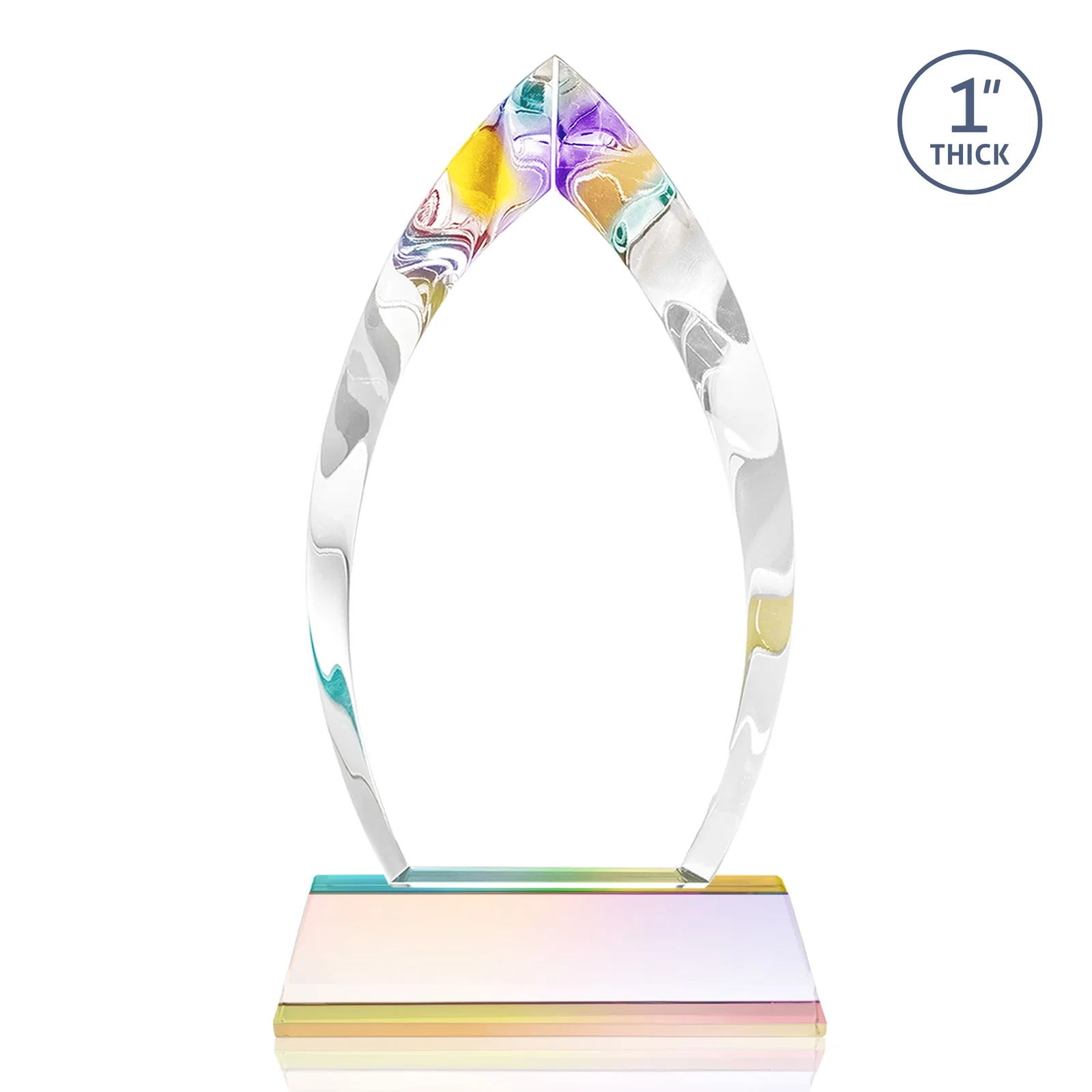Promotional Optical Crystal Arrowhead Award with Base-Line Etch on Tapered Base, awards, with your logo for donor appreciation