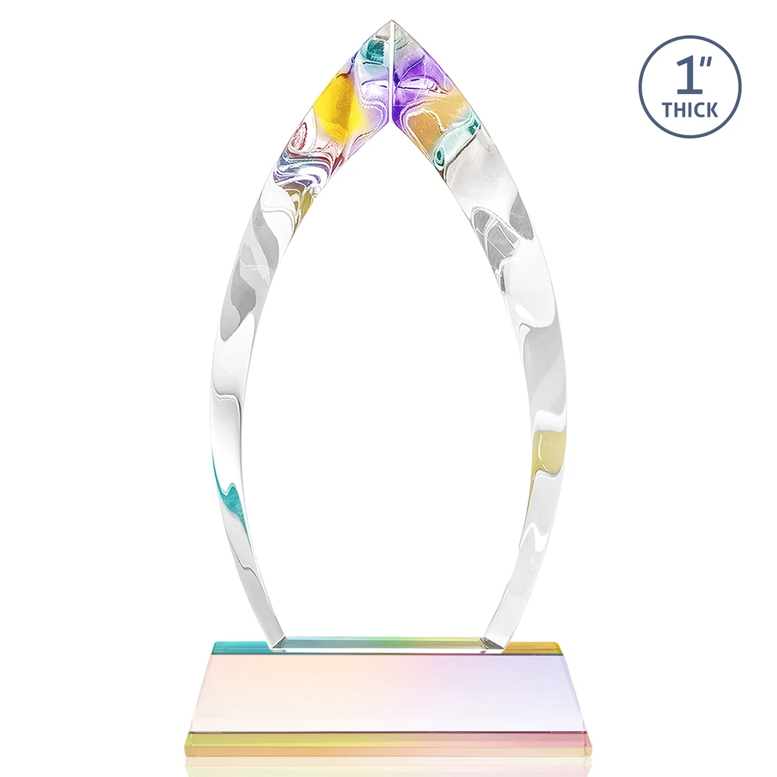 Promotional Optical Crystal Arrowhead Award with Base-Line Etch on Tapered Base, awards, with your logo for graduation ceremonies