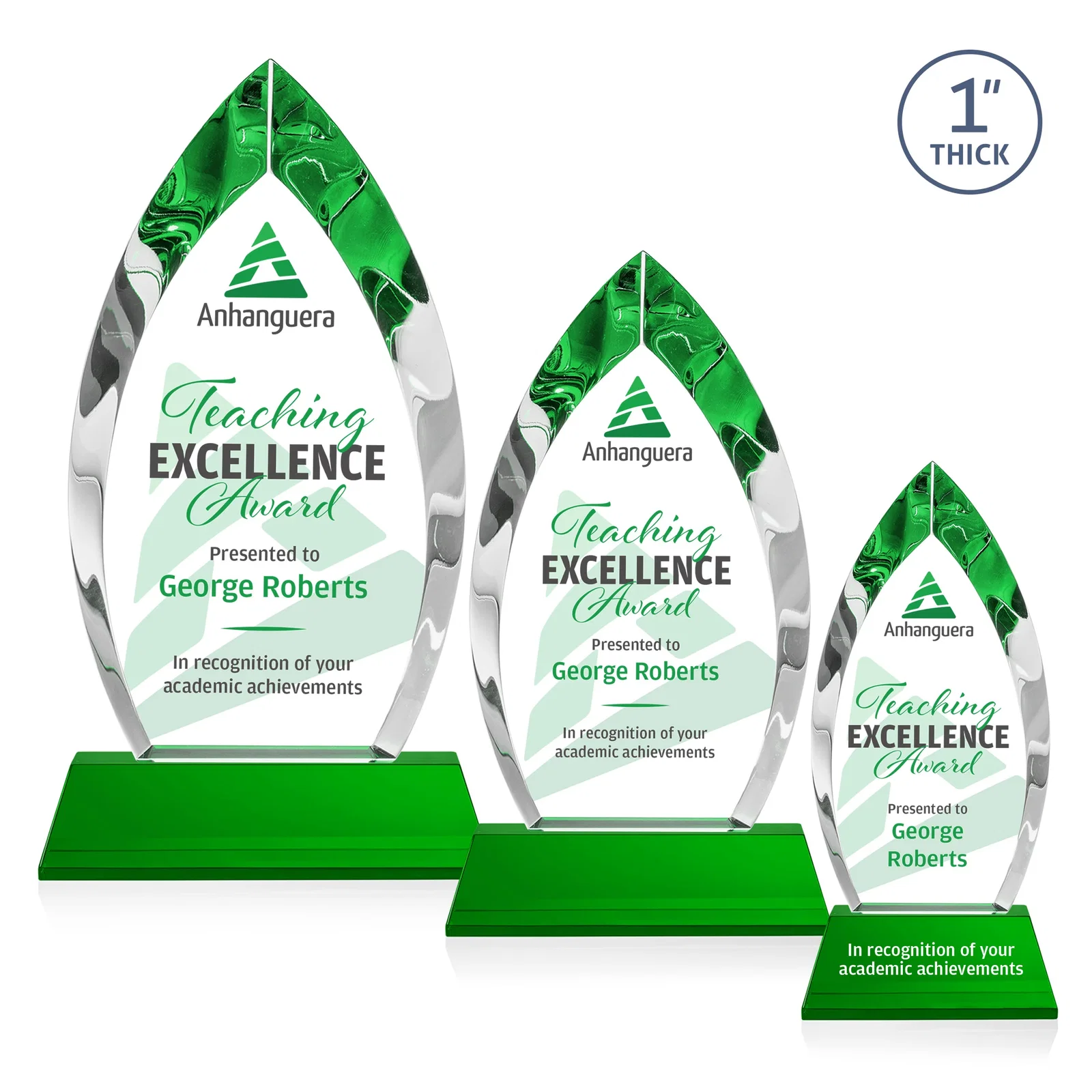Custom printed Optical Crystal Arrowhead Award with Base-Line Etch on Tapered Base, awards for sales achievement awards