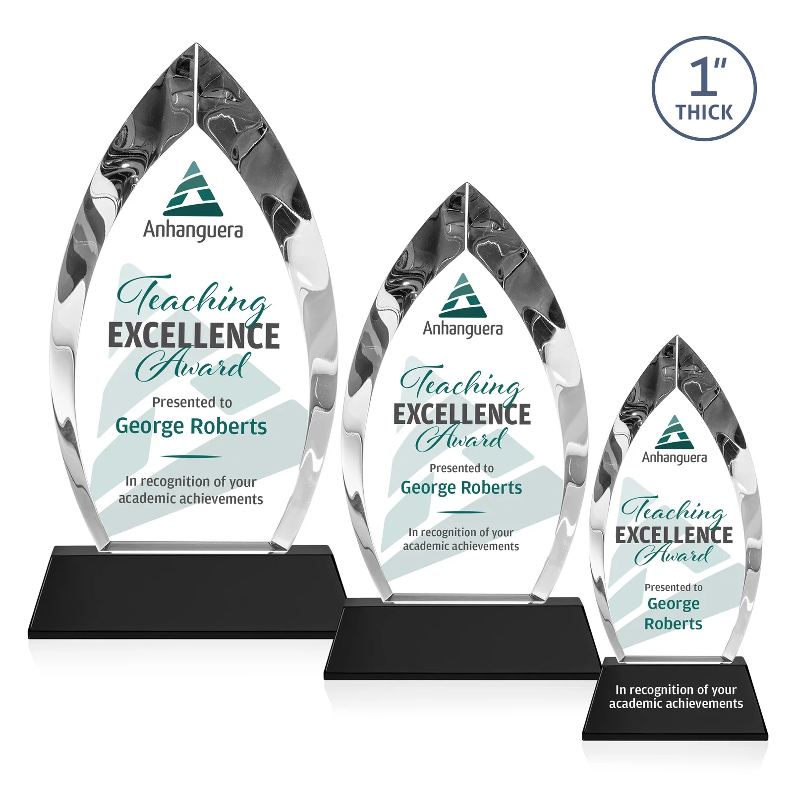 Custom printed Optical Crystal Arrowhead Award with Base-Line Etch on Tapered Base, awards for safety achievement programs