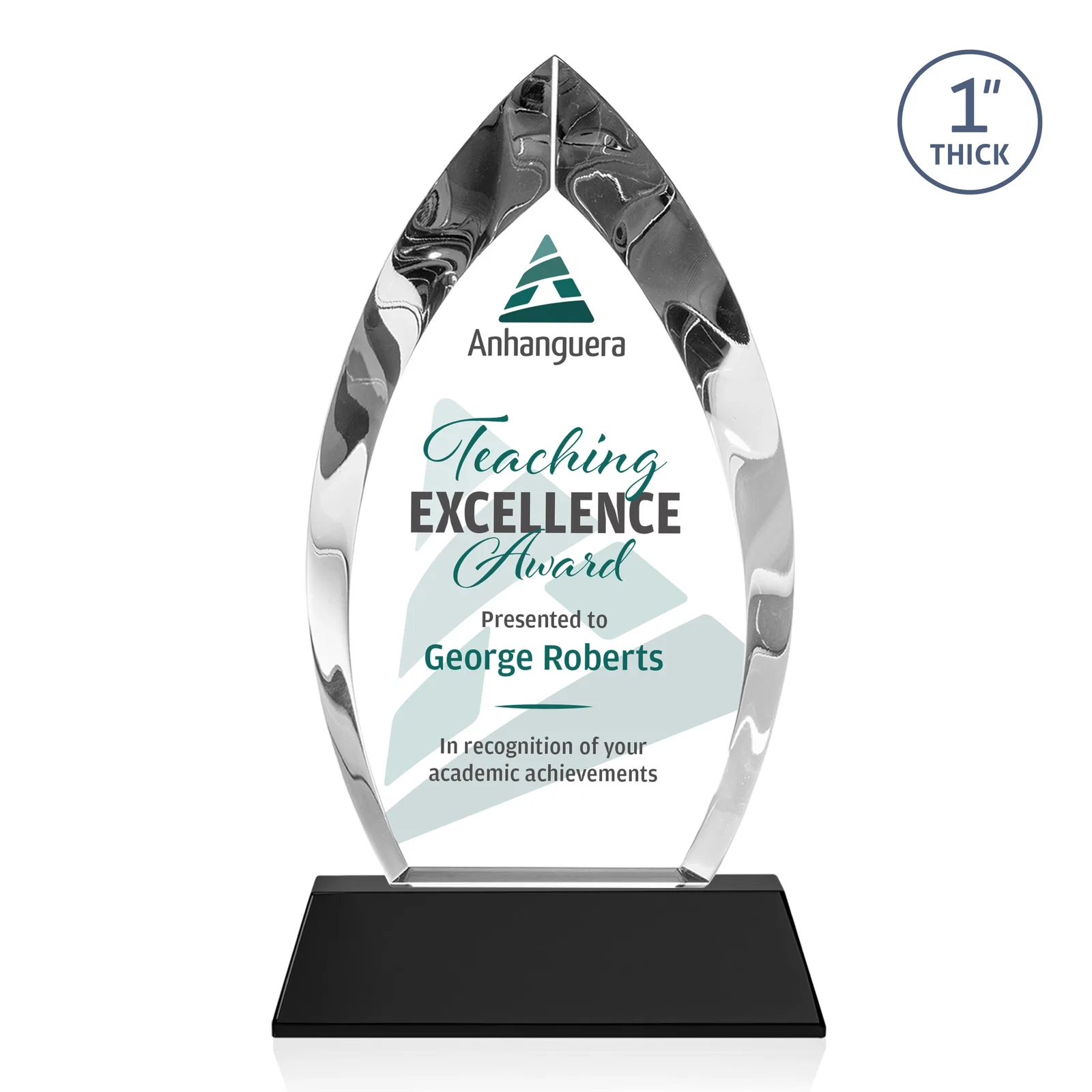 Custom printed Optical Crystal Arrowhead Award with Base-Line Etch on Tapered Base, awards for dealer and partner awards