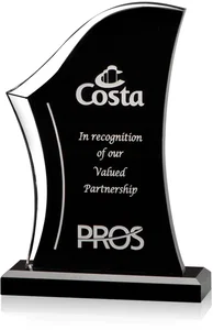 Solid Acrylic Award in Black or Clear