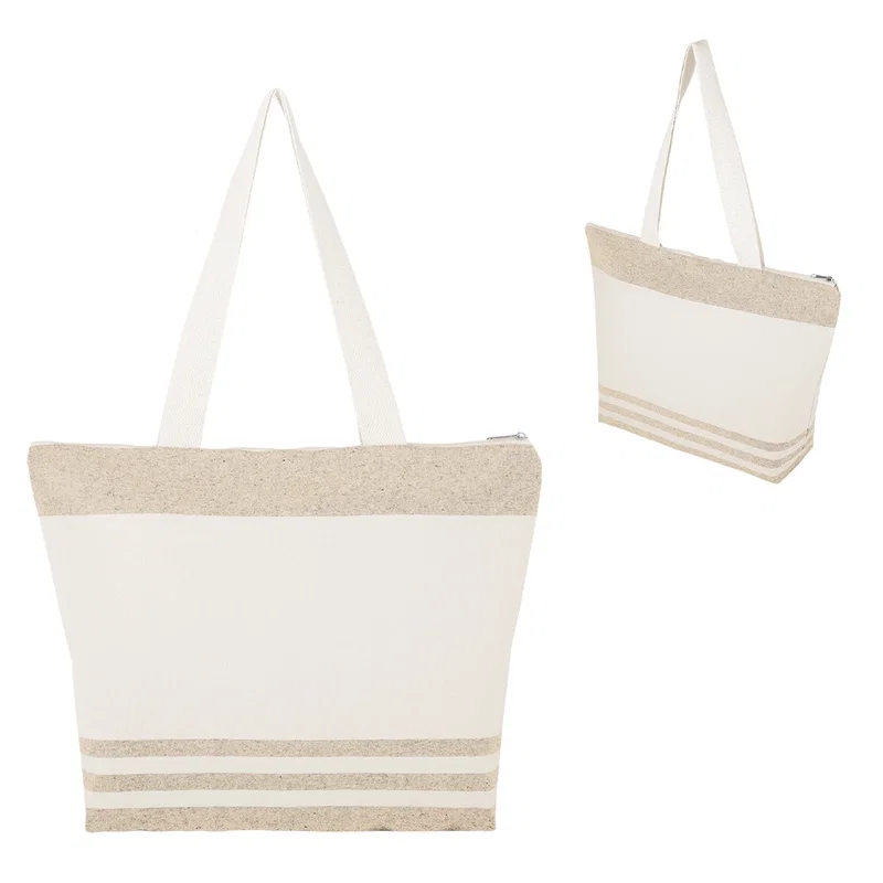 Marlo 10 Oz. Recycled Cotton Zippered Tote Bag — view 2