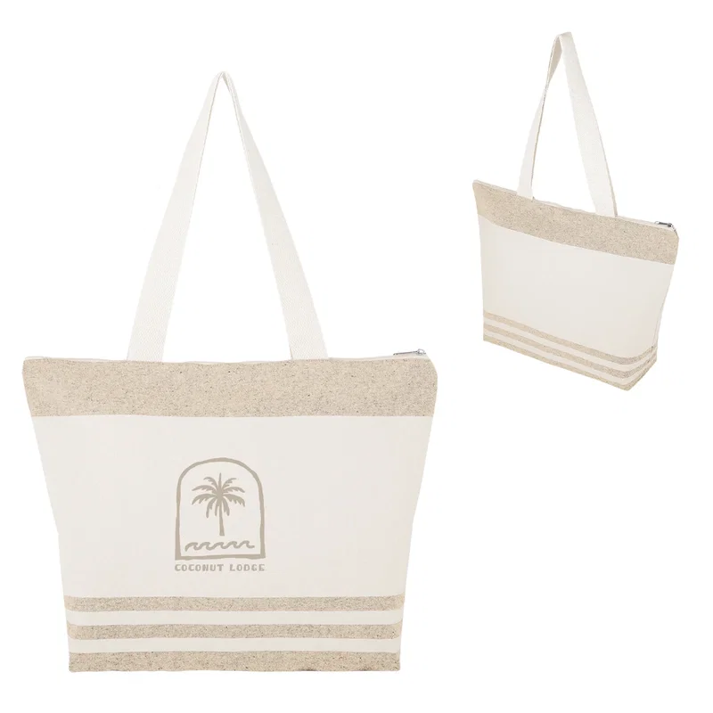 Marlo 10 Oz. Recycled Cotton Zippered Tote Bag — view 4