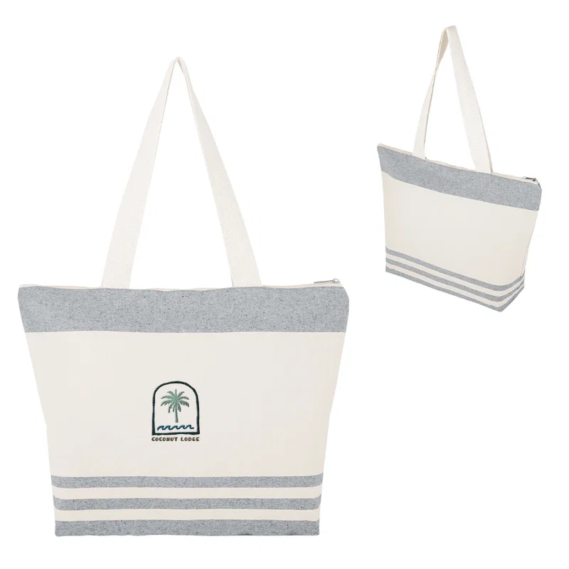 Marlo 10 Oz. Recycled Cotton Zippered Tote Bag — view 5