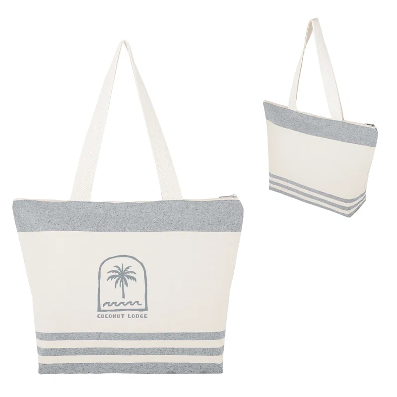 Marlo 10 Oz. Recycled Cotton Zippered Tote Bag — view 6