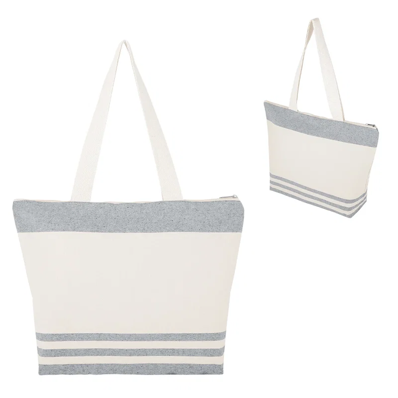 Marlo 10 Oz. Recycled Cotton Zippered Tote Bag — view 8