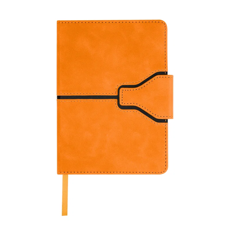 Half-open journal showing the transition from cover to pages