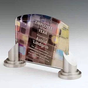 Acrylic Arch Award with Brushed Aluminum Pillars