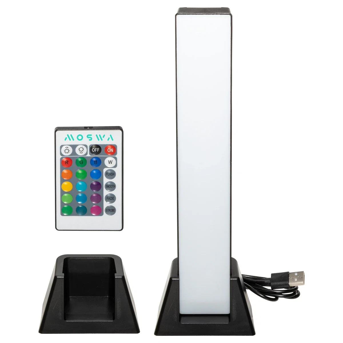 Marquee Multi-Color Light Bar illuminated in changing colors, branded light bar in use