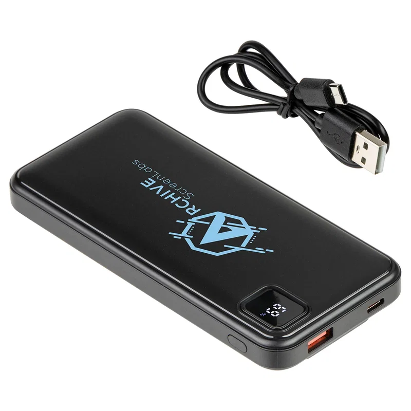 Marquis Power Bank in use, promotional power bank charging a smartphone