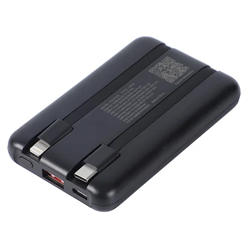 Marquis 5000mAh custom branded power bank charging a phone on its wireless pad