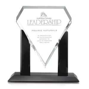 Starfire Crystal Gemstone Award on Black Piano-Finish Base