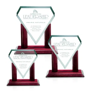 Jade Glass Gemstone Award With Uncolored, Light-Catching Facets