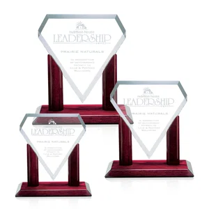 Starfire Crystal Gemstone Award on Rosewood Piano-Finish Base