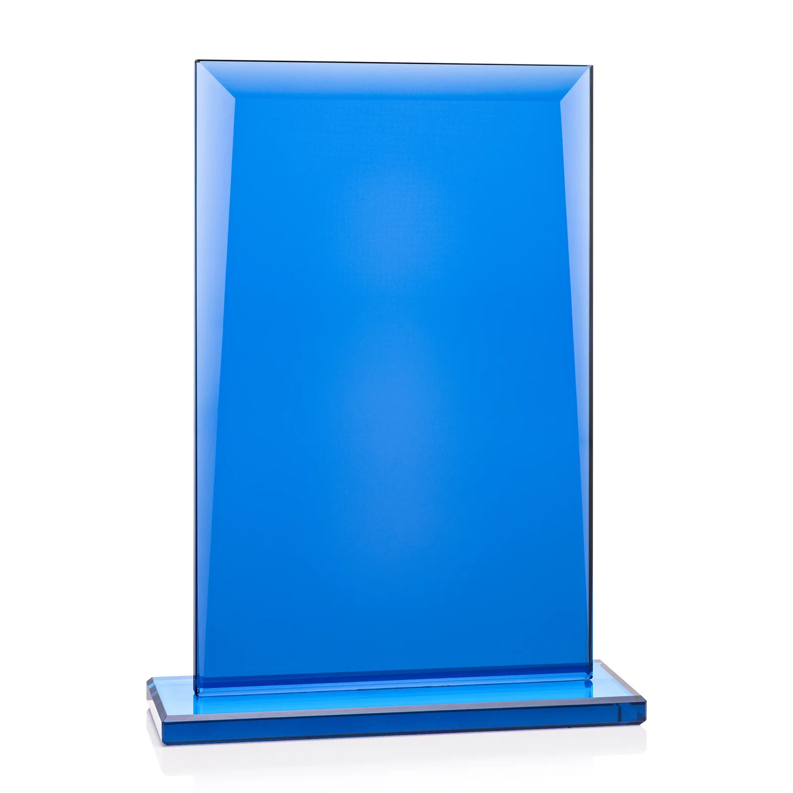 Custom Solid Blue Starfire Crystal Rectangle Award, awards for company anniversary events