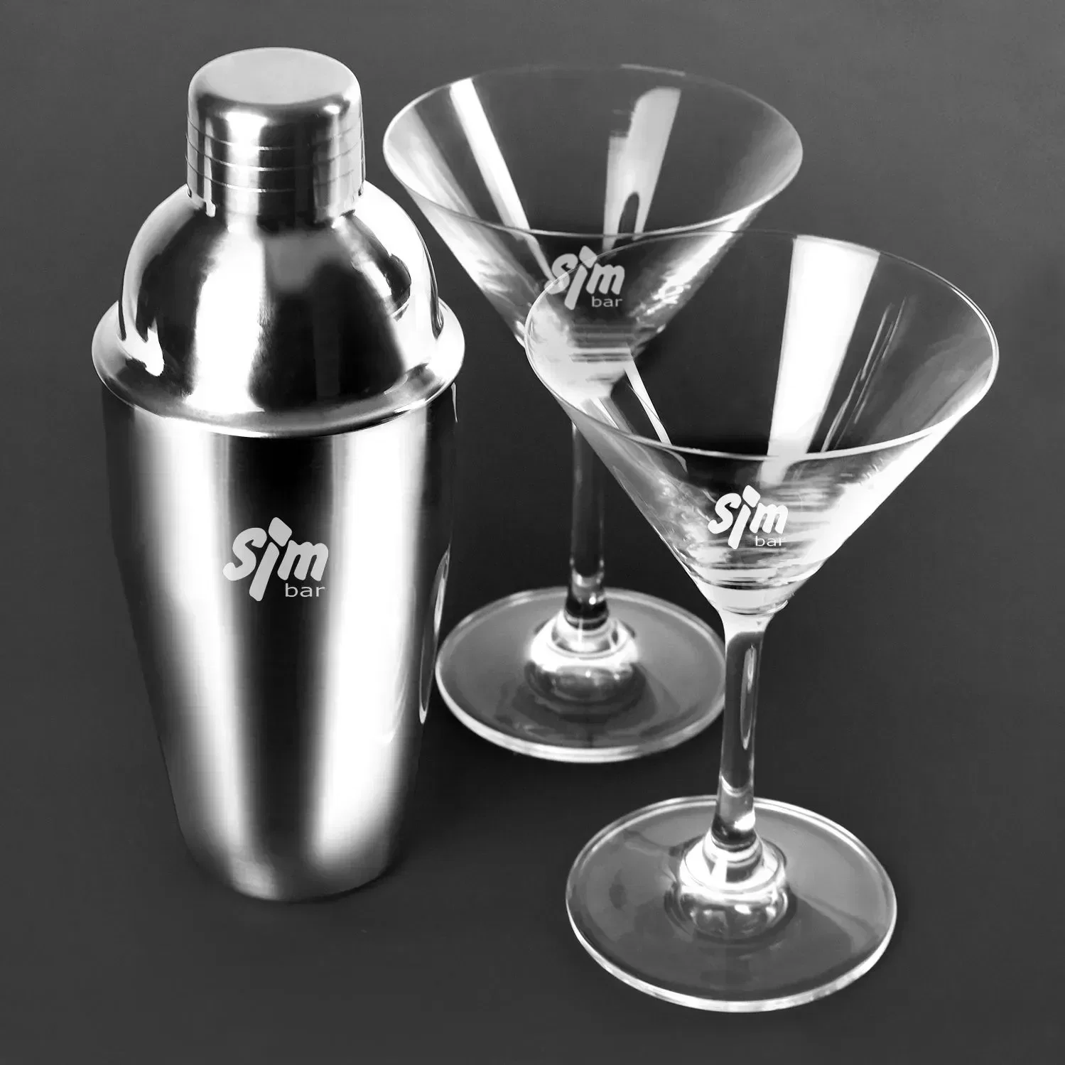 Martini Shaker Set w/ 2 Glasses — view 4
