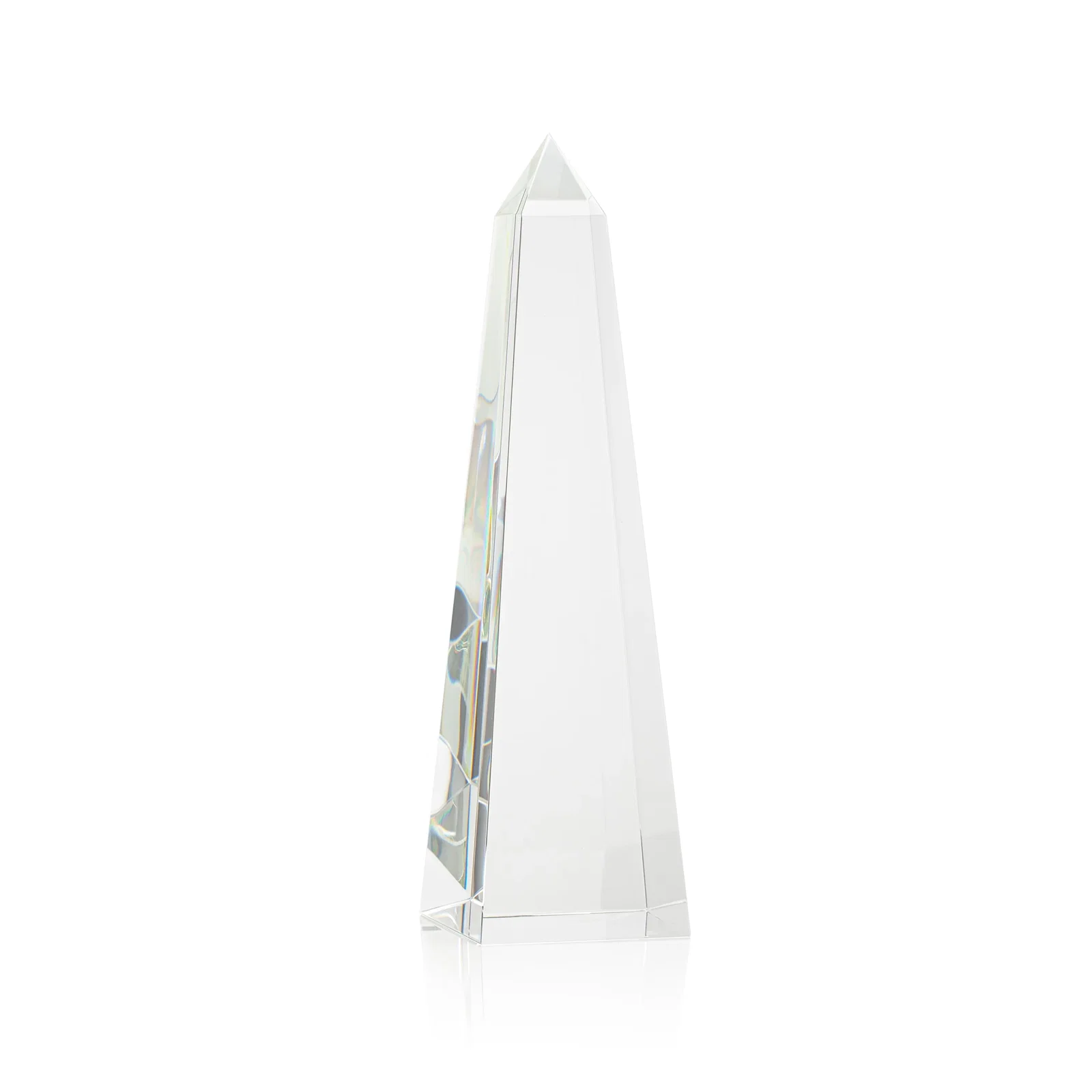 Custom Optical Crystal Obelisk Award With Faceted Peak - Master for dealer and partner awards