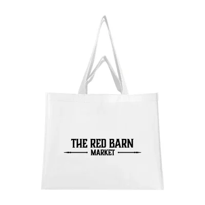 Matte laminated shopper tote with dual handles and a boxy gusseted base