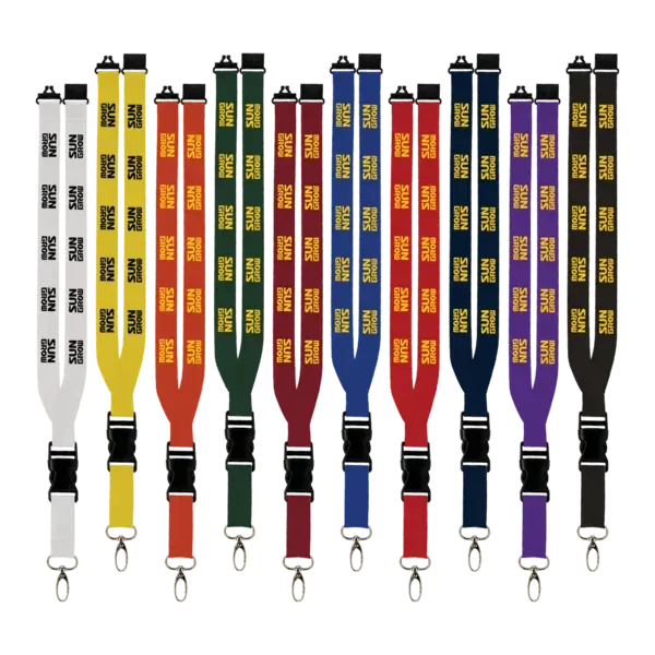 Maverick 1" Polyester Lanyard w/ Slide Buckle Release, Silver Metal Oval & Convenience Release